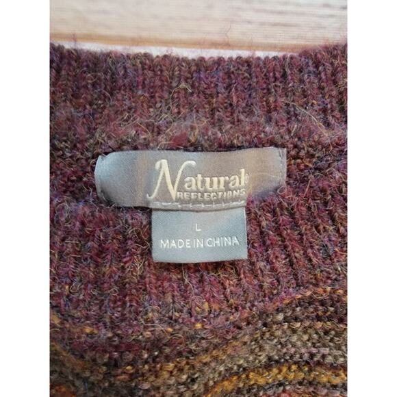 natural reflections sweater Size L Cranberry Fall Colors - Picture 2 of 9